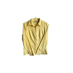 Outer Banks Womens Small Yellow Long Sleeve Collared Grandmacore Cotton Workwear